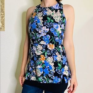 Anthropologie Maeve floral peplum tank